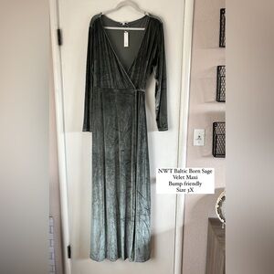 NWT - Baltic Born Sage Velvet Wrap Maxi - 3XL